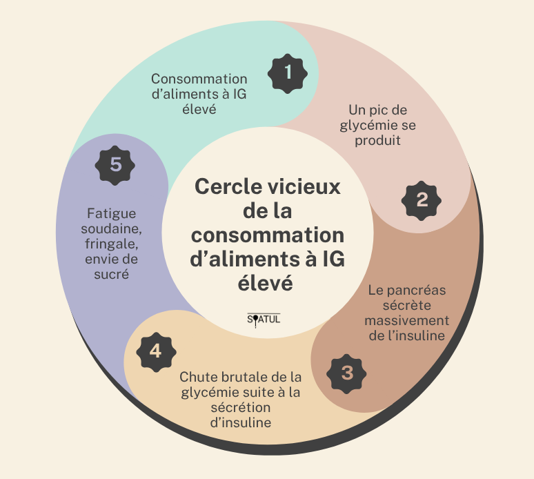 Cercle vicieux de la consommation d’aliments à IG élevé